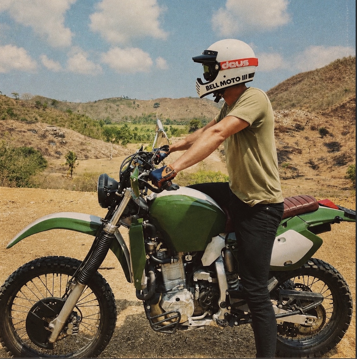 35mm photograph of motorcycle field work