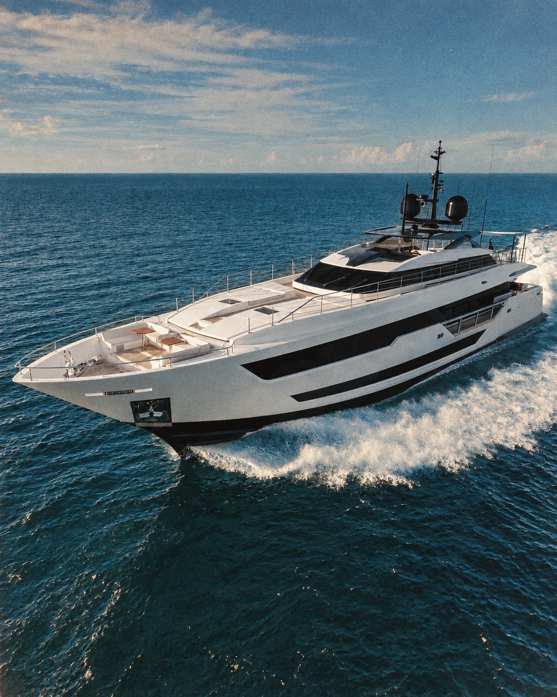 35mm photograph of a yacht at sea